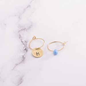 Coppia orecchini Lettera GOLD + goccia