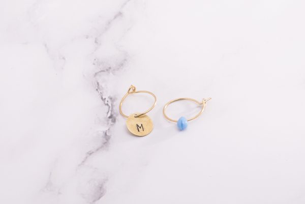 Coppia orecchini Lettera GOLD + goccia