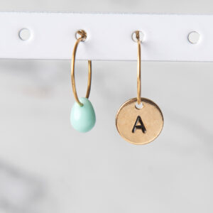 Coppia orecchini Lettera GOLD + goccia